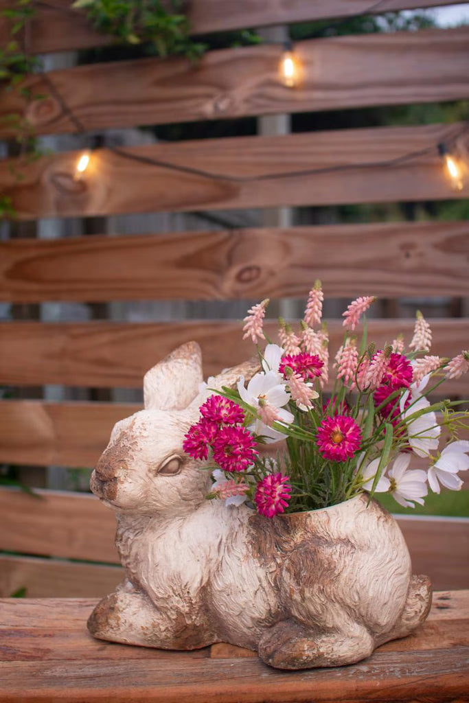 Faux Concrete Rabbit Planter – image 7