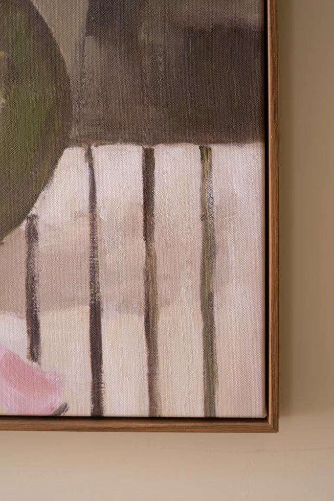 Framed Paint Over Print - Green Vase with Pink Flowers – image 3