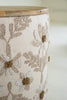 Round Embroidered Accent Table with Mango Wood Top – image 4