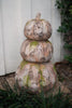 THREE STACKED FAUX CONCRETE PUMPKINS — Kalalou CHE1474