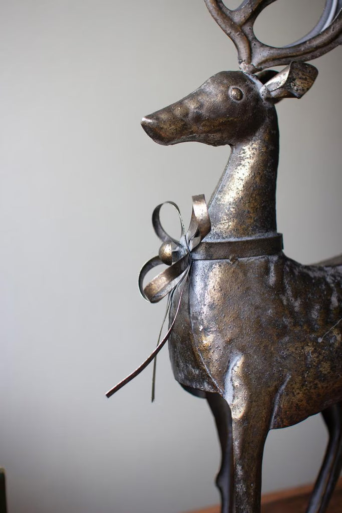 Set of 2 Rustic Metal Reindeer – image 2