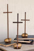 Set of 3 Scrap Metal Crosses with Caged Rock Bases (min 2) – image 1