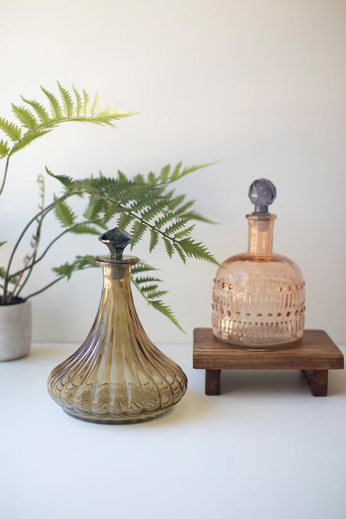 Set of 2 Glass Decanters - One Each Design - view 7