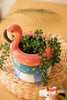 Set of 2 Ceramic Flamingo and Unicorn Swimring Vases - view 3