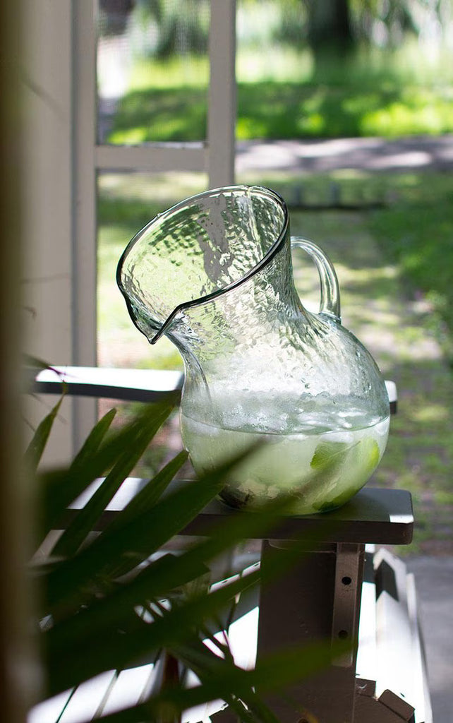Set of 2 Large Glass Tilted Pitcher (min 2) – image 1