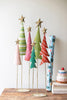 Set of 2 Painted Metal Christmas Tree Trios – image 4