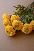 BUNDLE OF SEVEN  ARTIFICIAL ZINNIAS - YELLOW — Kalalou CHAL1004