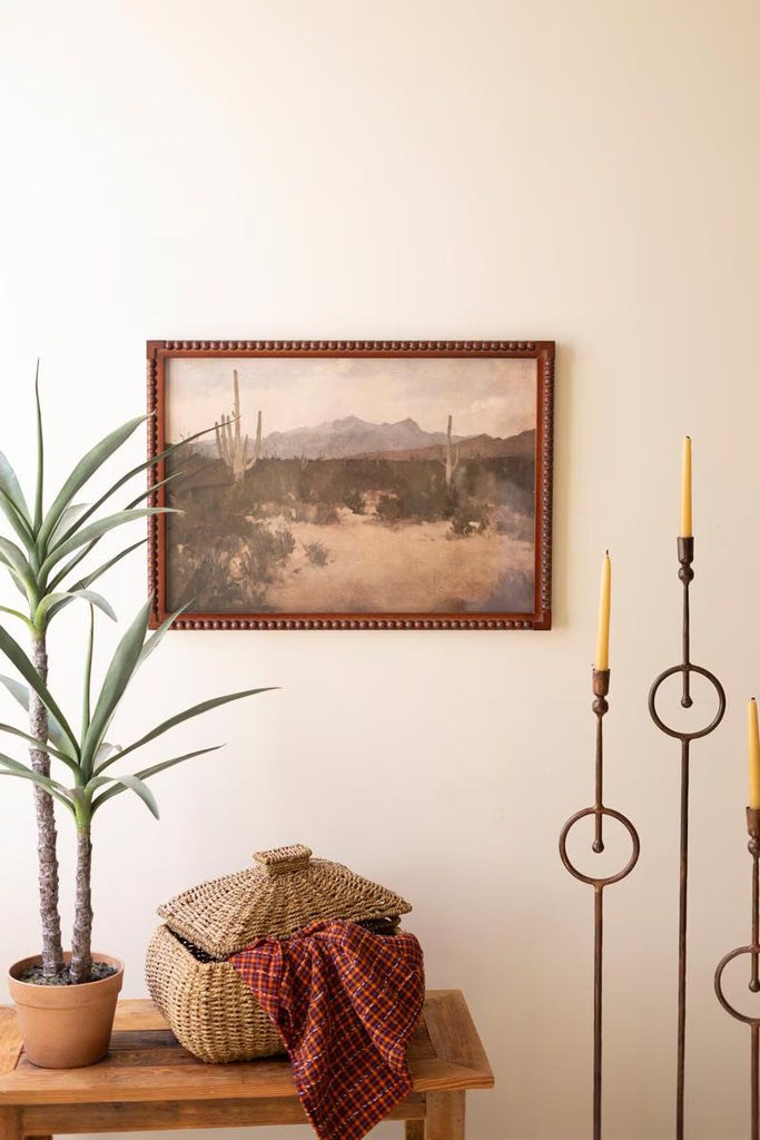 Framed Desert Landscape Print Under Glass – image 3