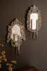 Set of 2 Rustic Framed Mirrors with Taper Candle Holders - view 5