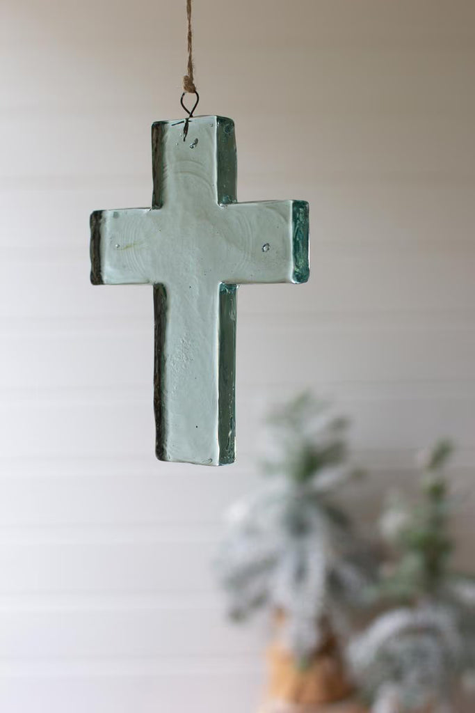 Set of 4 Glass Cross Suncatcher – image 1