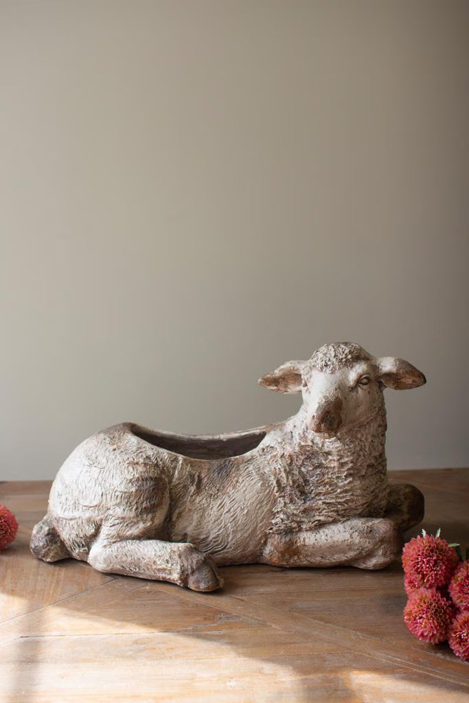 Faux Concrete Sheep Planter – image 6