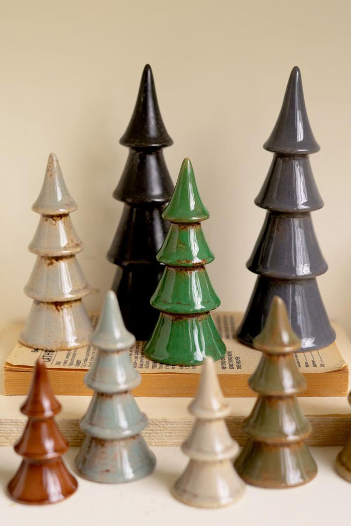 Set of 10 Ceramic Christmas Trees – image 3