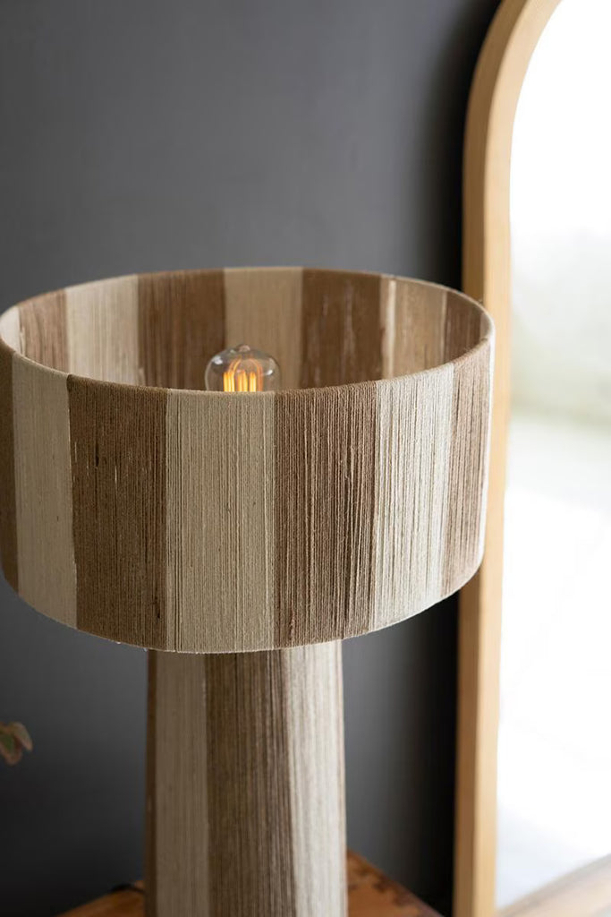NATURAL AND KHAKI JUTE TABLE LAMP WITH SHADE — Kalalou NNL2746