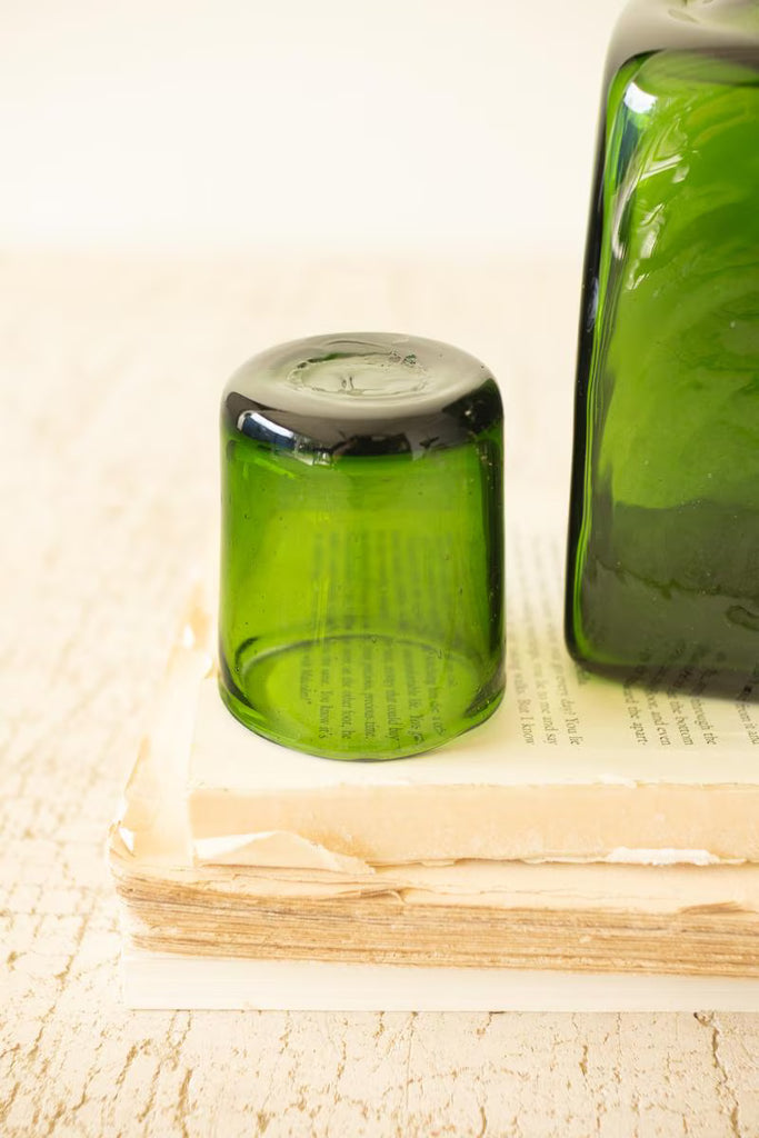 Bedside Water Carafe and Drinking Glass - Green - view 2