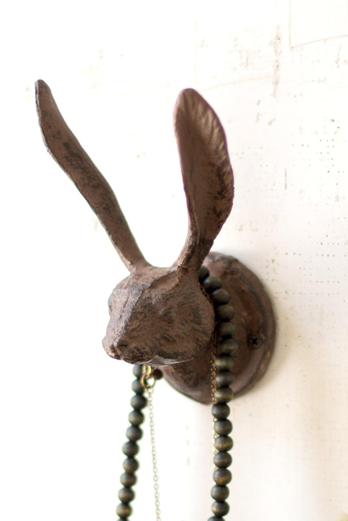 CAST IRON RABBIT WALL HOOK - RUSTIC (MIN 2) — Kalalou CXX2234K