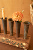 Eight Metal Bud Vases with Painted Wooden Base – image 2