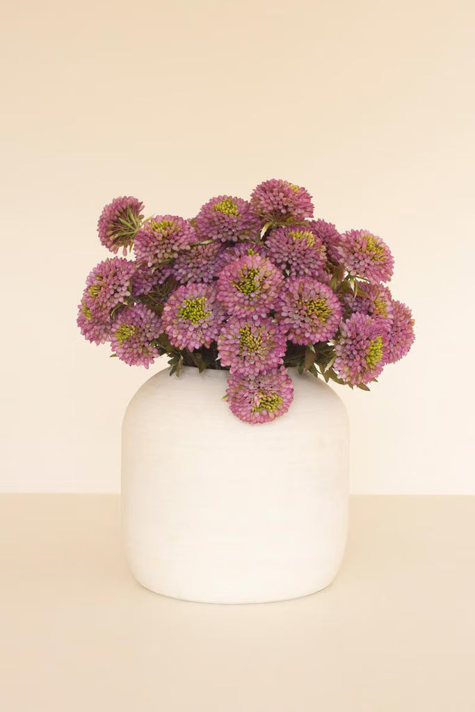 BUNDLE OF SEVEN  ARTIFICIAL ZINNIAS - PURPLE — Kalalou CHAL1001