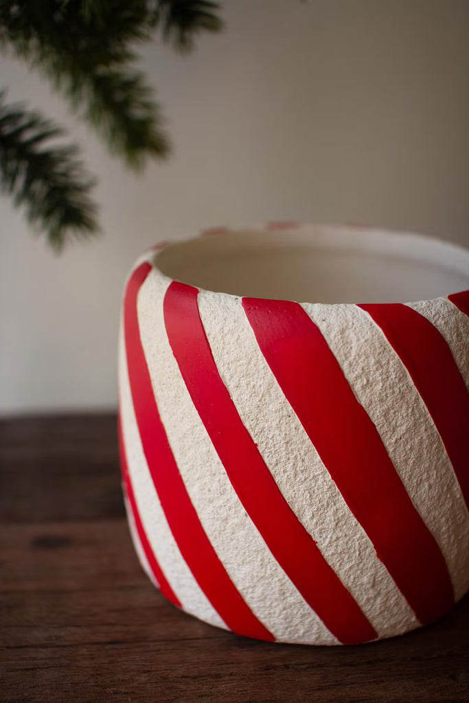Set of 3 Concrete Candy Cane Planters - image 3