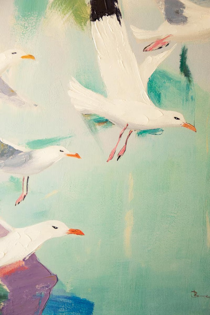 Framed Seagulls Painting – image 2
