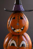 Four Stack Painted Jack-o-lantern with Witch Hat – image 2
