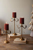 Set of 3 Antique Brass Pillar Candle Stands -bow Detail – image 3