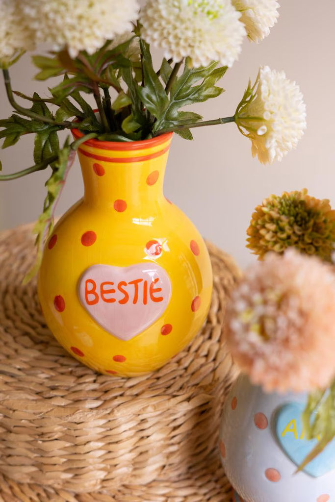 Set of 5 Ceramic Hearts with Words Vases – image 5