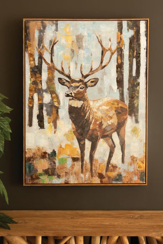 Framed Paint Over Print - Deer – image 1
