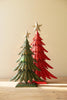 Set of 2 Painted Metal Christmas Trees with Glitter – image 5