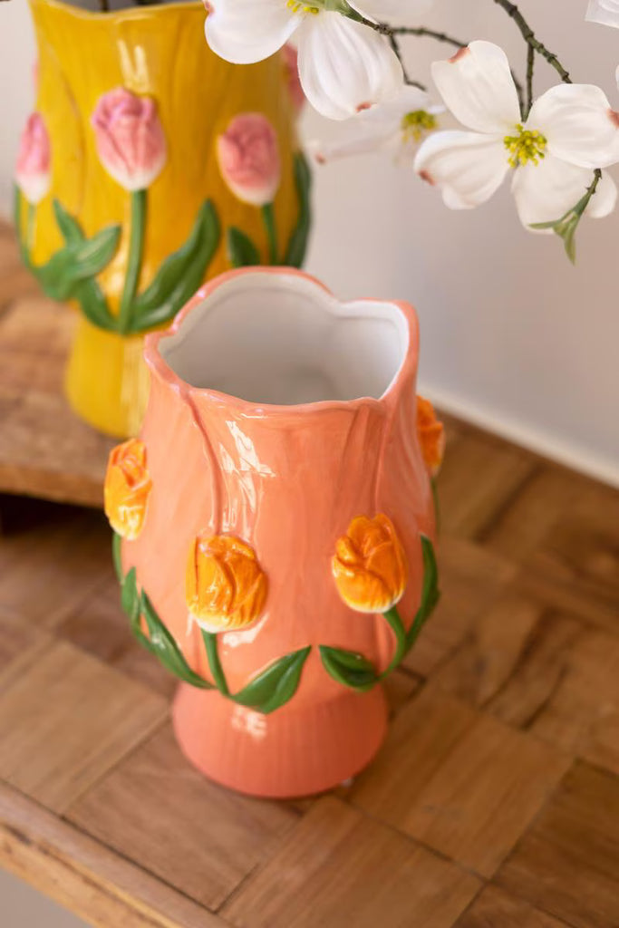 Set of 2 Ceramic Tulip Vases – image 2
