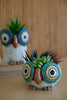 SET OF THREE CERAMIC OWL PLANTERS — Kalalou CDV2209