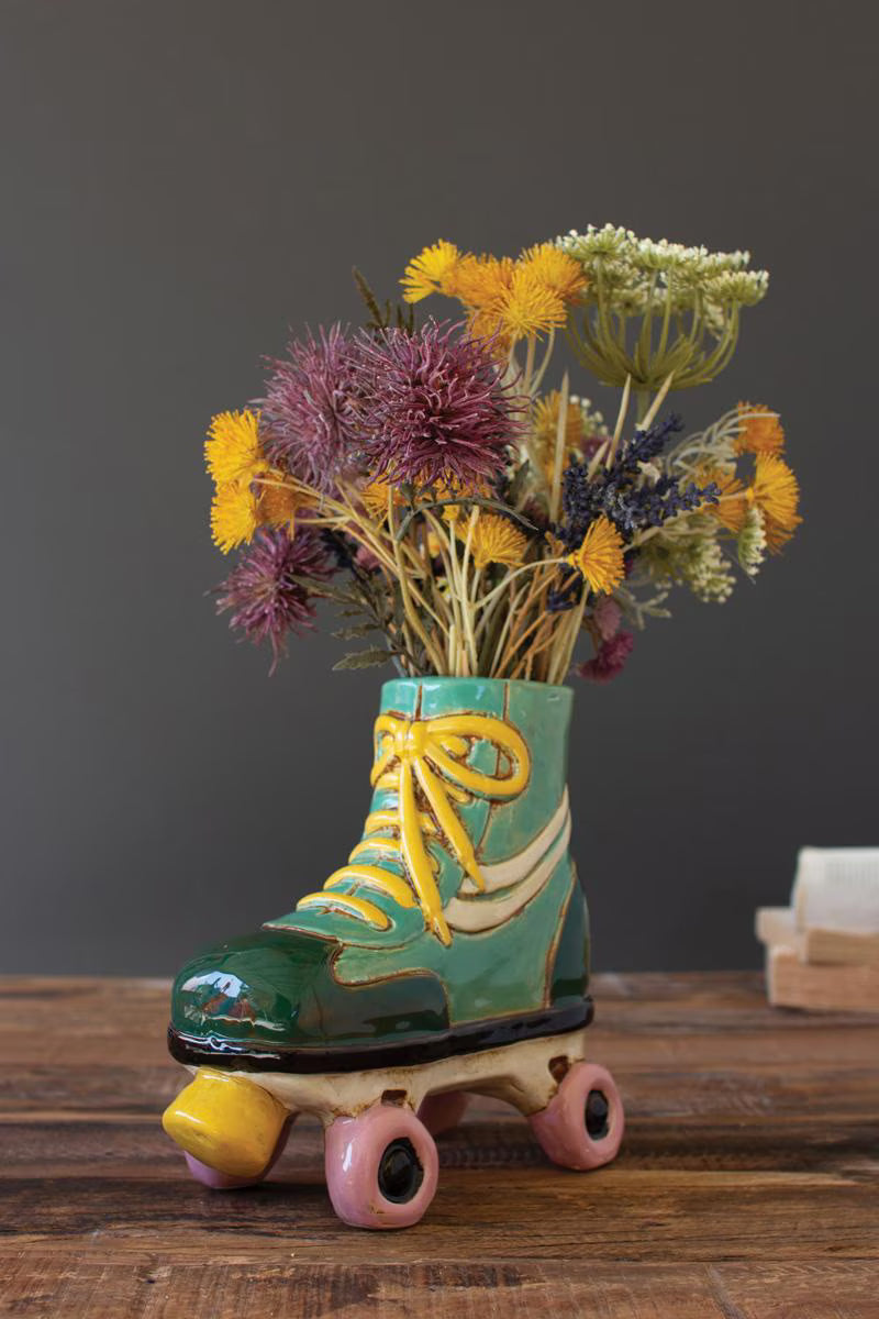 Set of 2 Ceramic Roller Skate Planter (min 2) – image 1
