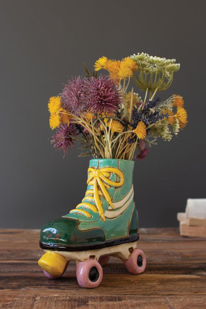 Set of 2 Ceramic Roller Skate Planter (min 2) – image 1