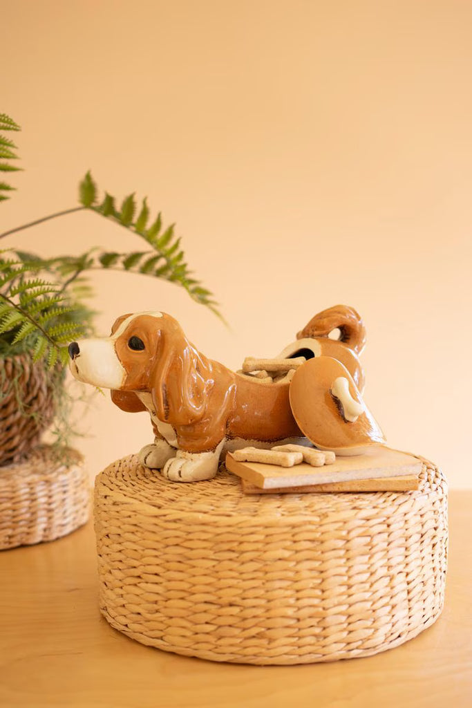 Ceramic Basset Hound Canister – image 1