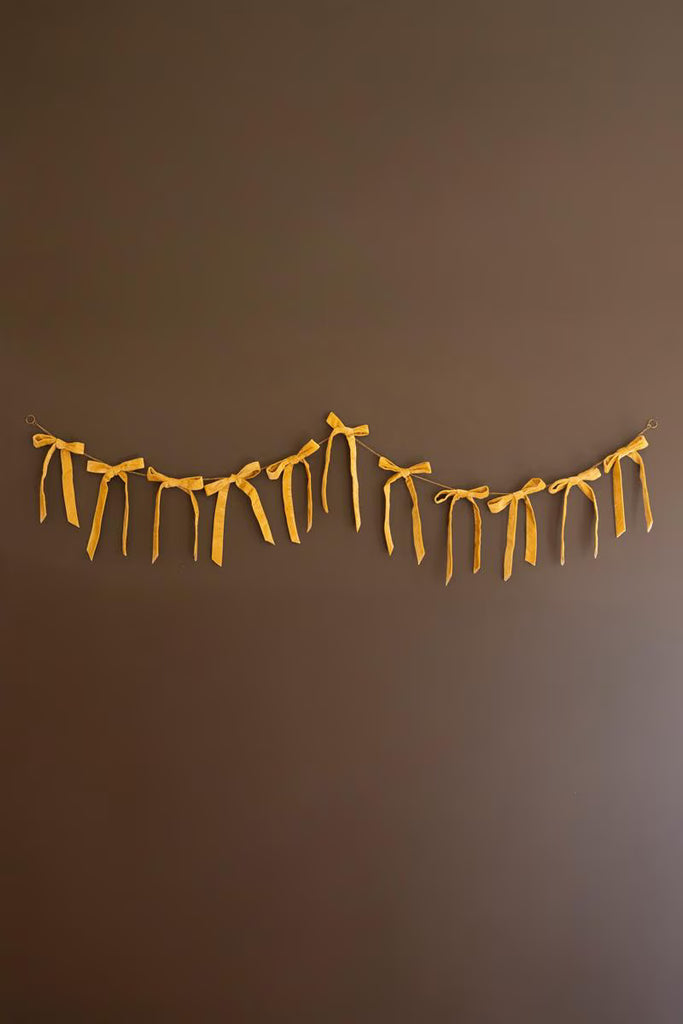 Velvet Bow Garland - Gold - view 2