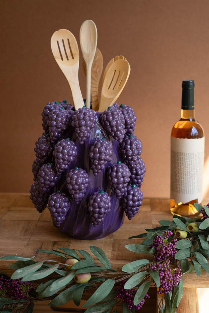 Ceramic Grapes Vase – image 2
