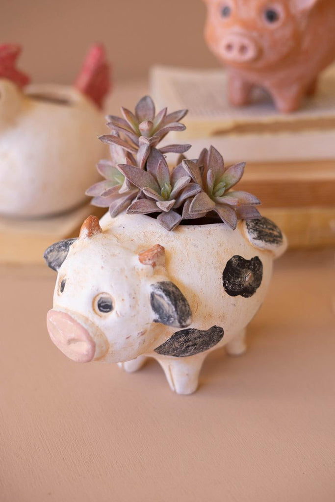 Set of 4 Sheep, Cow, Chicken and Pig Planters – image 5