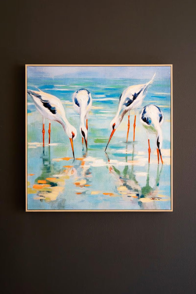 Framed Acrylic Painting - Shore Birds – image 3