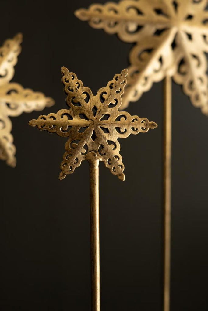 SET OF THREE METAL STARS ON MARBLE BASES (MIN 2) — Kalalou NNV1232K
