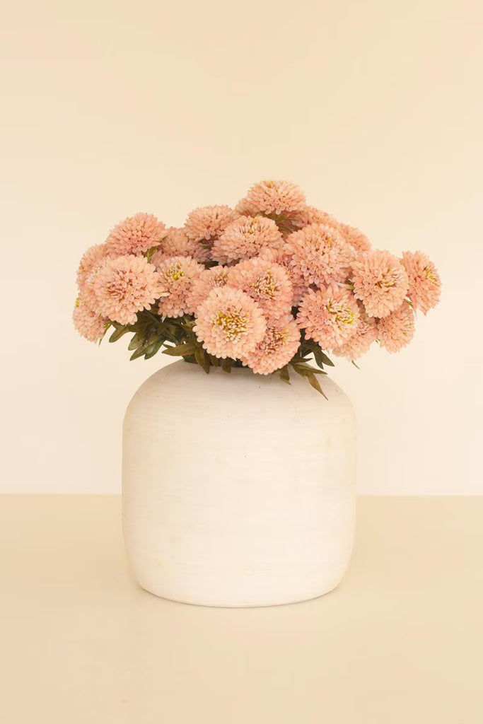 BUNDLE OF SEVEN  ARTIFICIAL ZINNIAS - LIGHT PINK — Kalalou CHAL1005