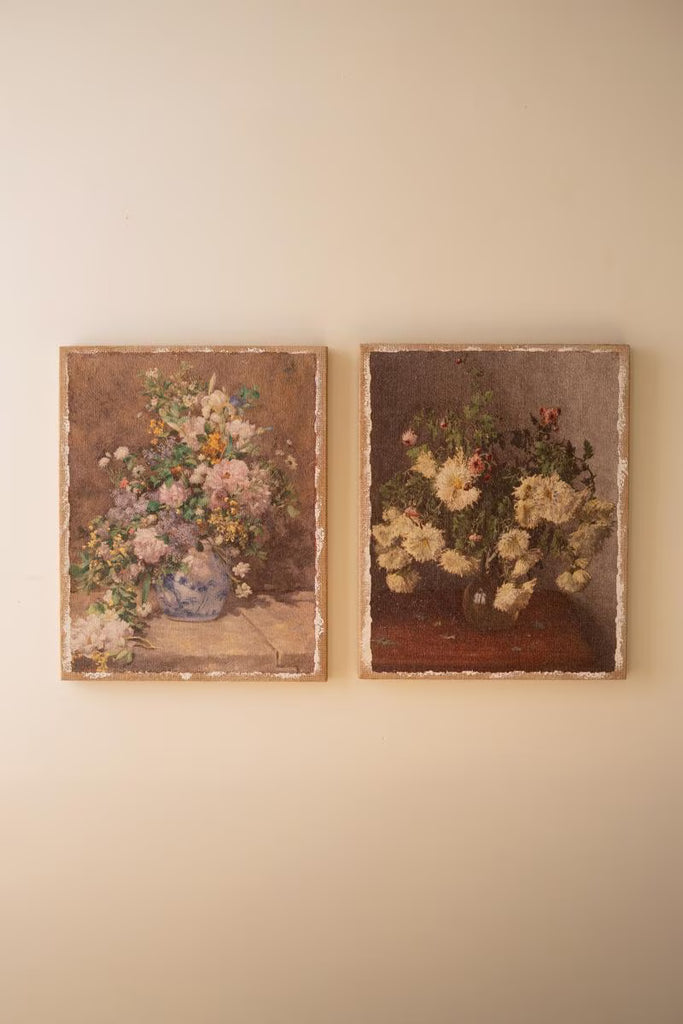 Set of 2 Canvas Paint Over Print Flowers – image 5