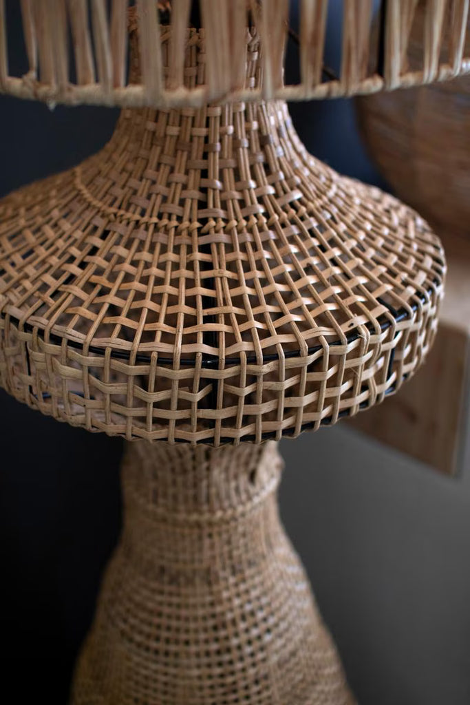 Rattan Floor Lamp with Shade - 60" Tall – image 3