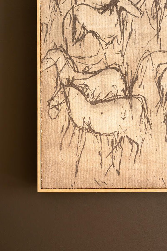 Framed Paint Over Print 1000 Horses – image 2