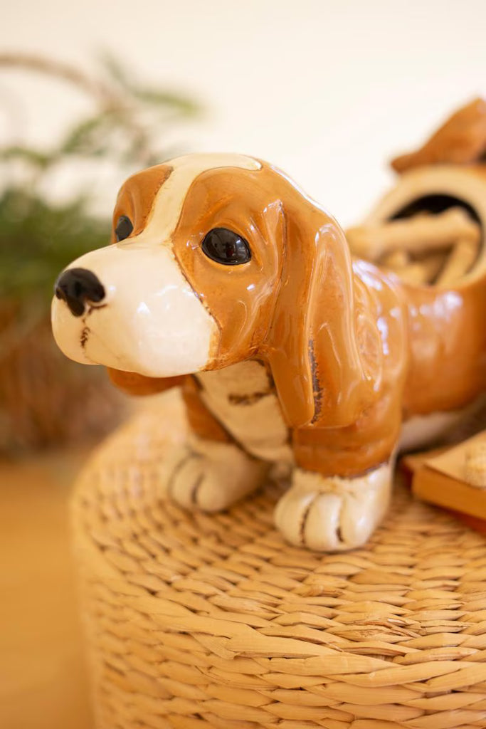 Ceramic Basset Hound Canister – image 3