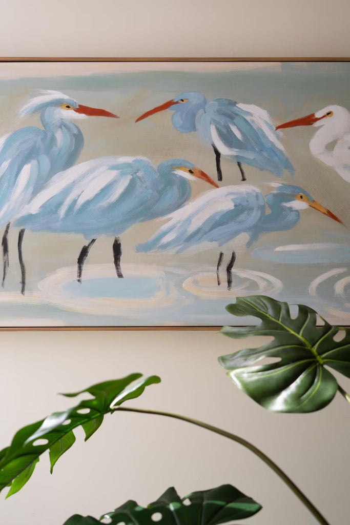 Framed Paint Over Print - Eight Shore Birds – image 2