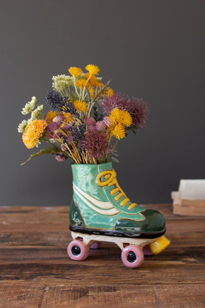 Set of 2 Ceramic Roller Skate Planter (min 2) – image 2