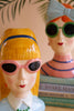 Set of 2 Ceramic Girls with Sunglasses Vases – image 2
