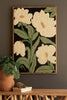 Wood Framed Hand-hooked Art - White Flowers – image 1
