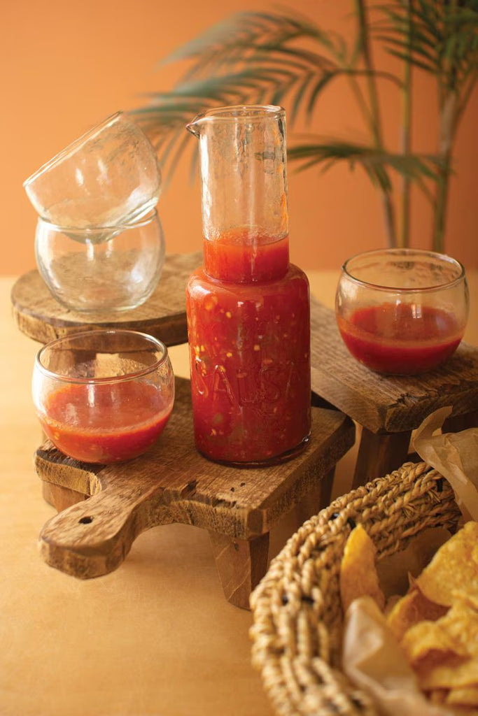 Glass Salsa Pitcher with Four Bowls - image 1