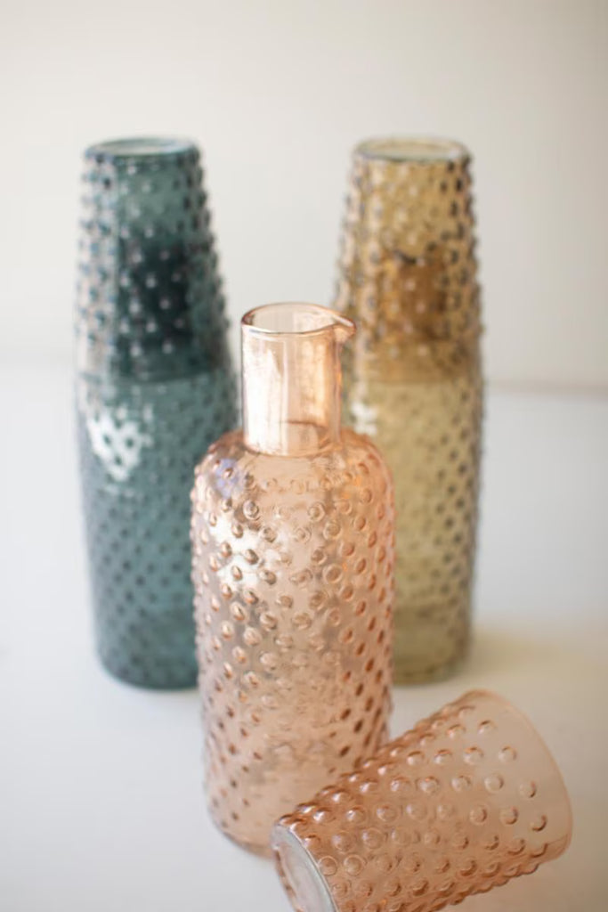 Set of 3 Bubble Glass Carafes with Tumbler - One Each – image 1