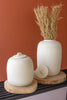 Set Of 2 White Ceramic Canisters — Kalalou CPH3525